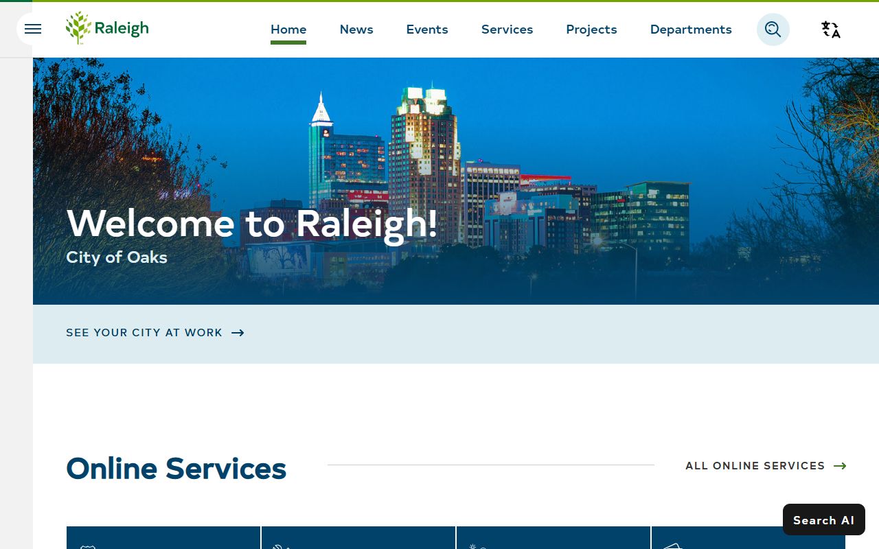 Raleigh property tax records search at the city website