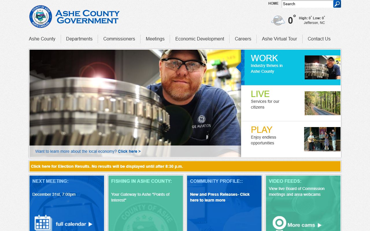 Ashe County government website for property tax records