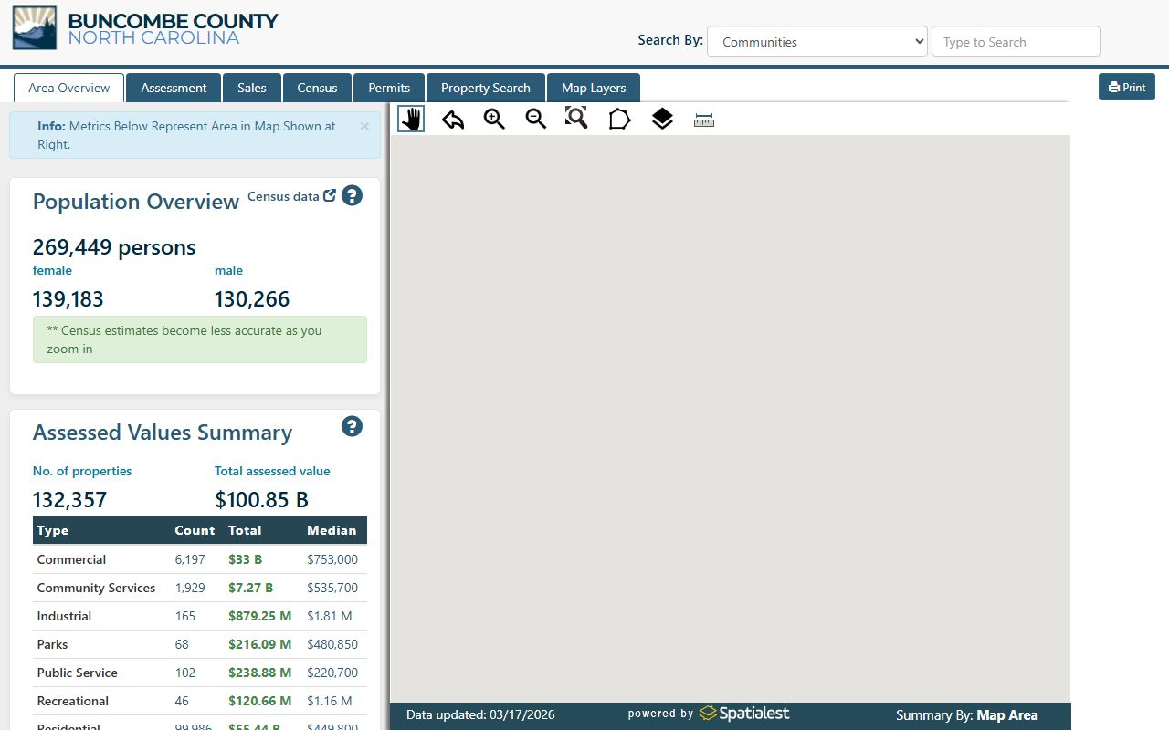 Buncombe County Real Property Data Portal for property tax records