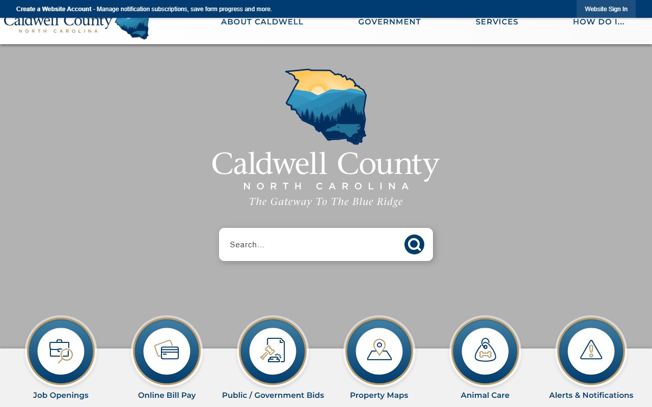 Caldwell County Government website for property tax records