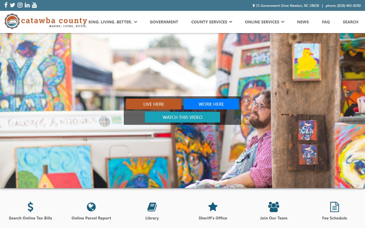 Catawba County Government website for property tax records