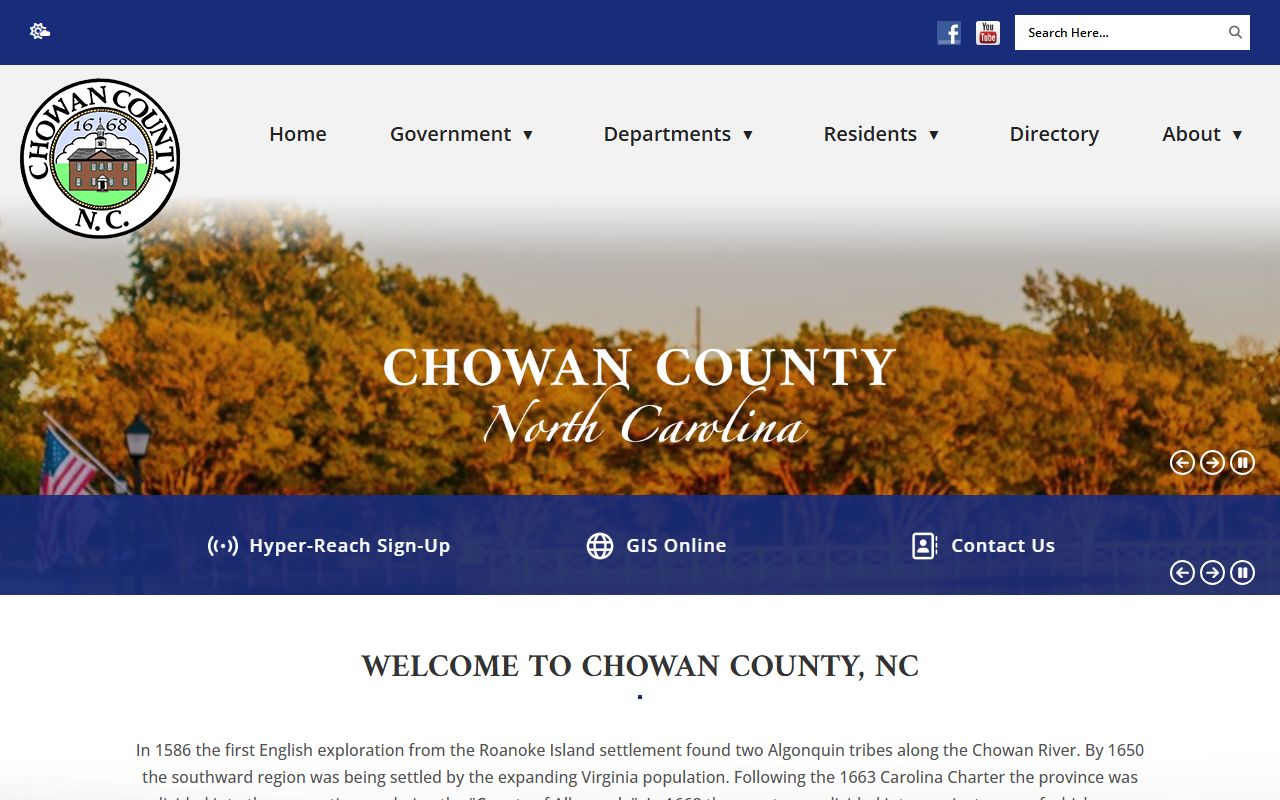 Chowan County government website for property tax records