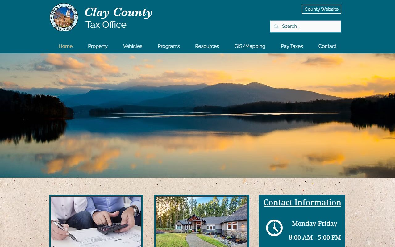 Clay County Tax Office website for property tax records