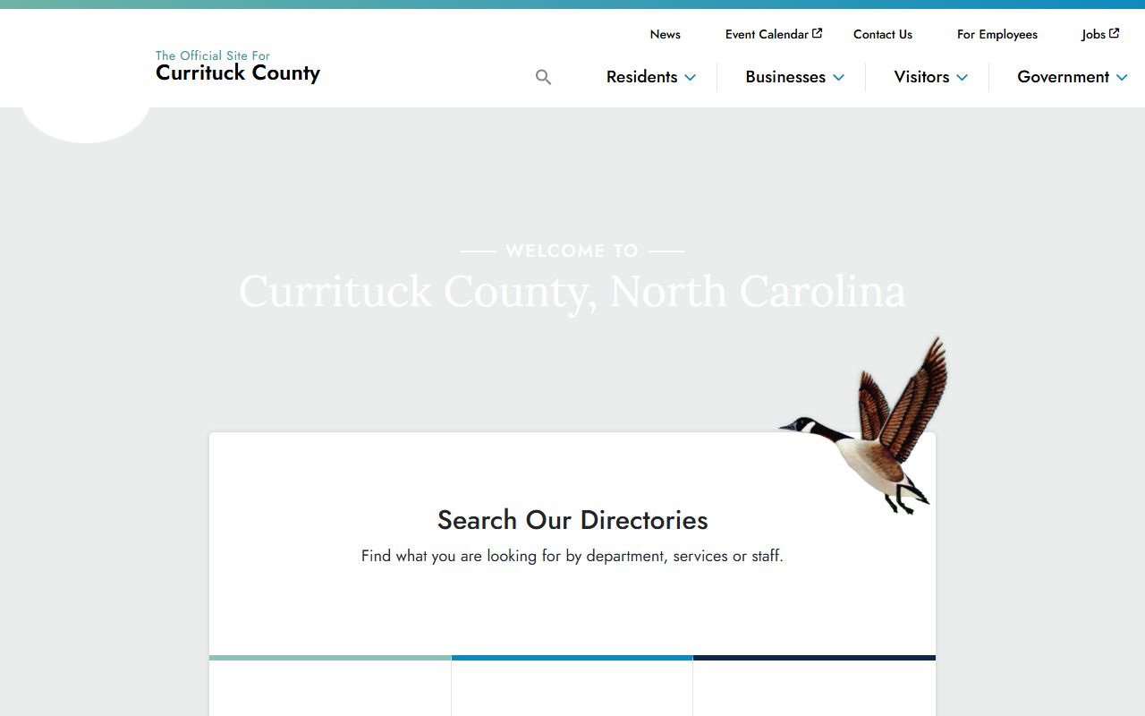 Currituck County government website for property tax records