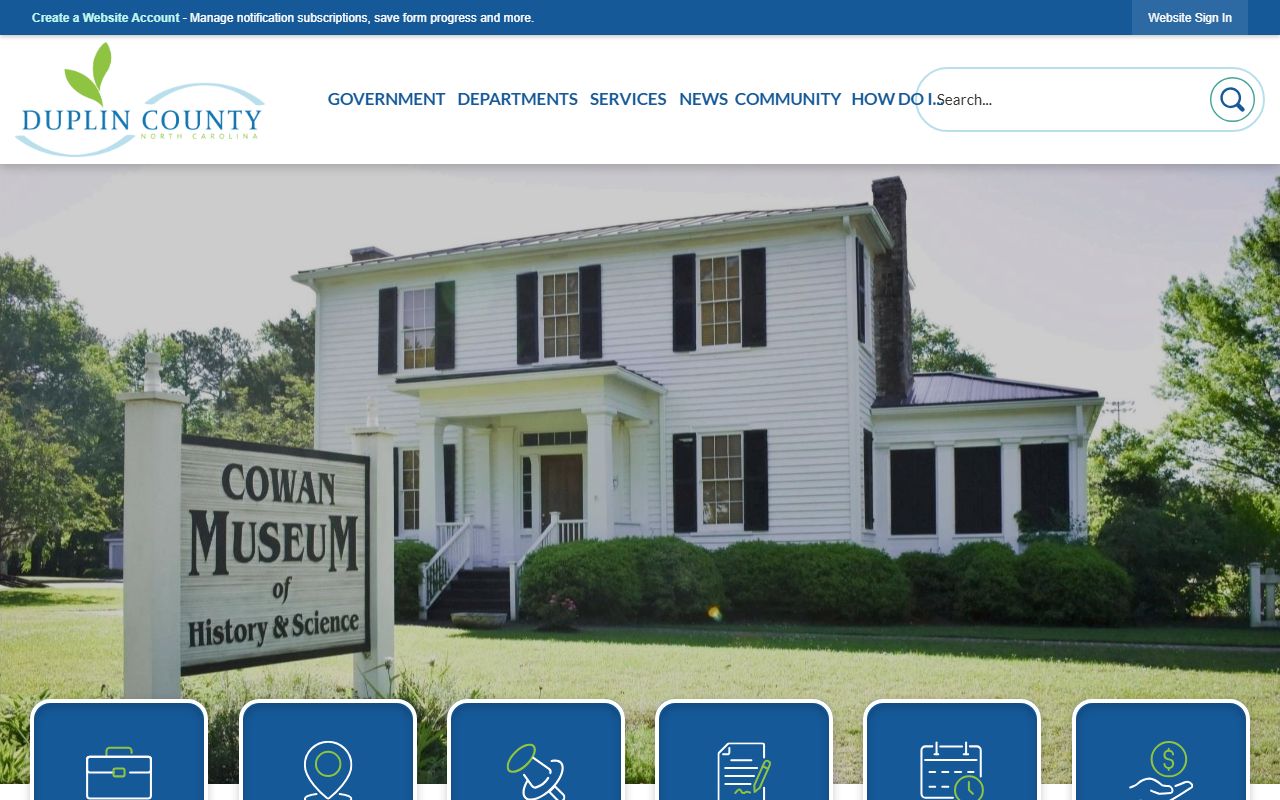 Duplin County government website for property tax records