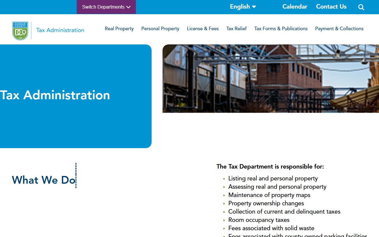 Durham County Tax Administration office for property tax records