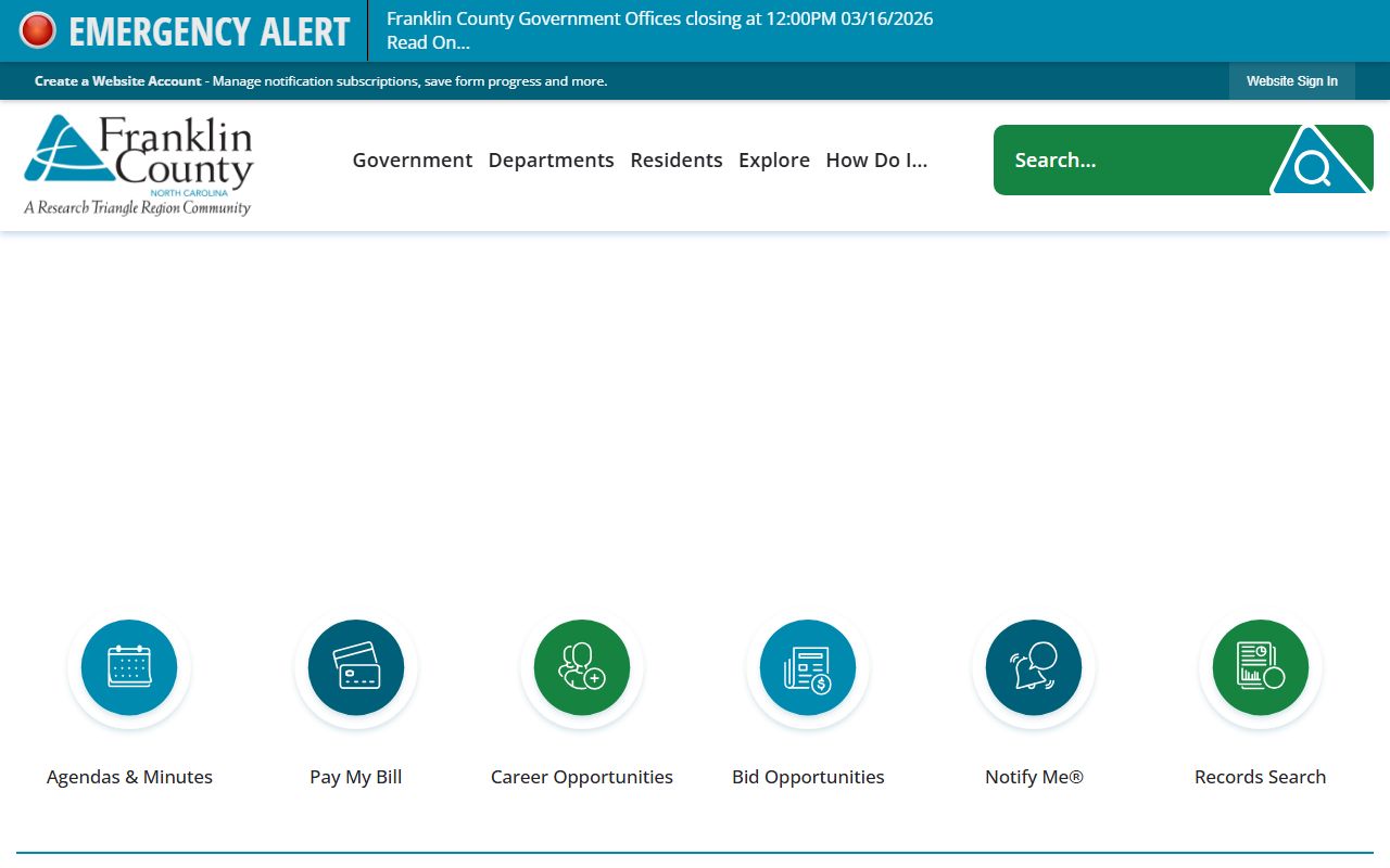 Franklin County government website for property tax records