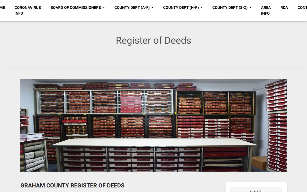 Graham County Register of Deeds for property ownership records