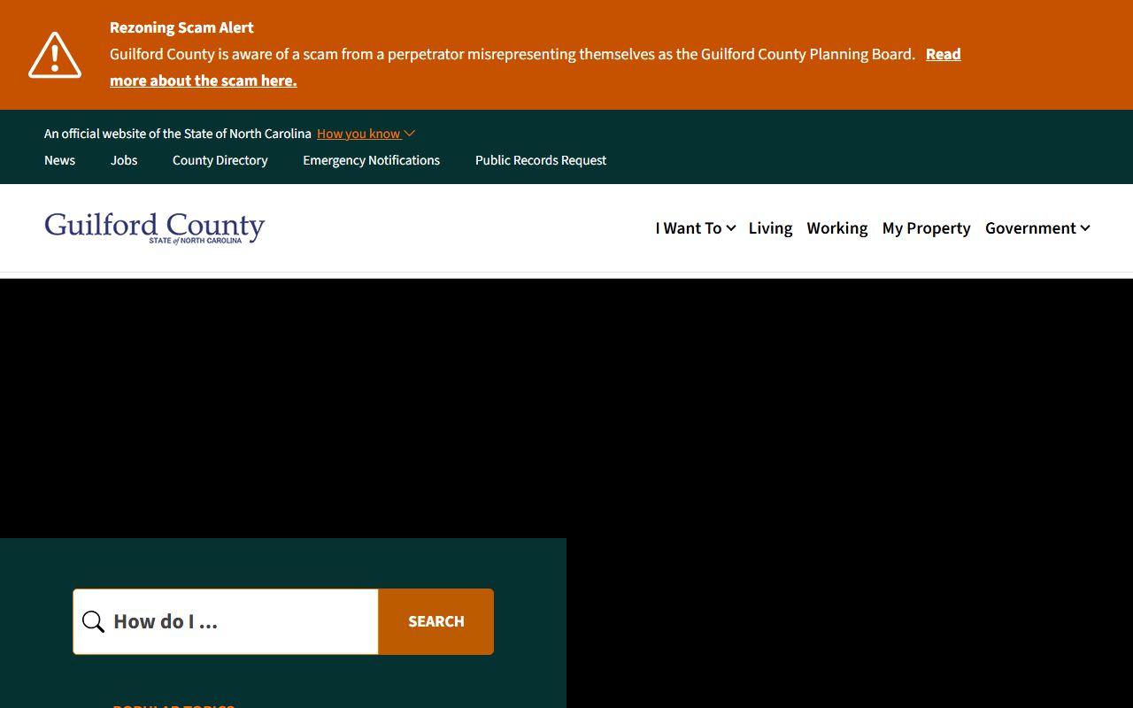 Guilford County government website for property tax records