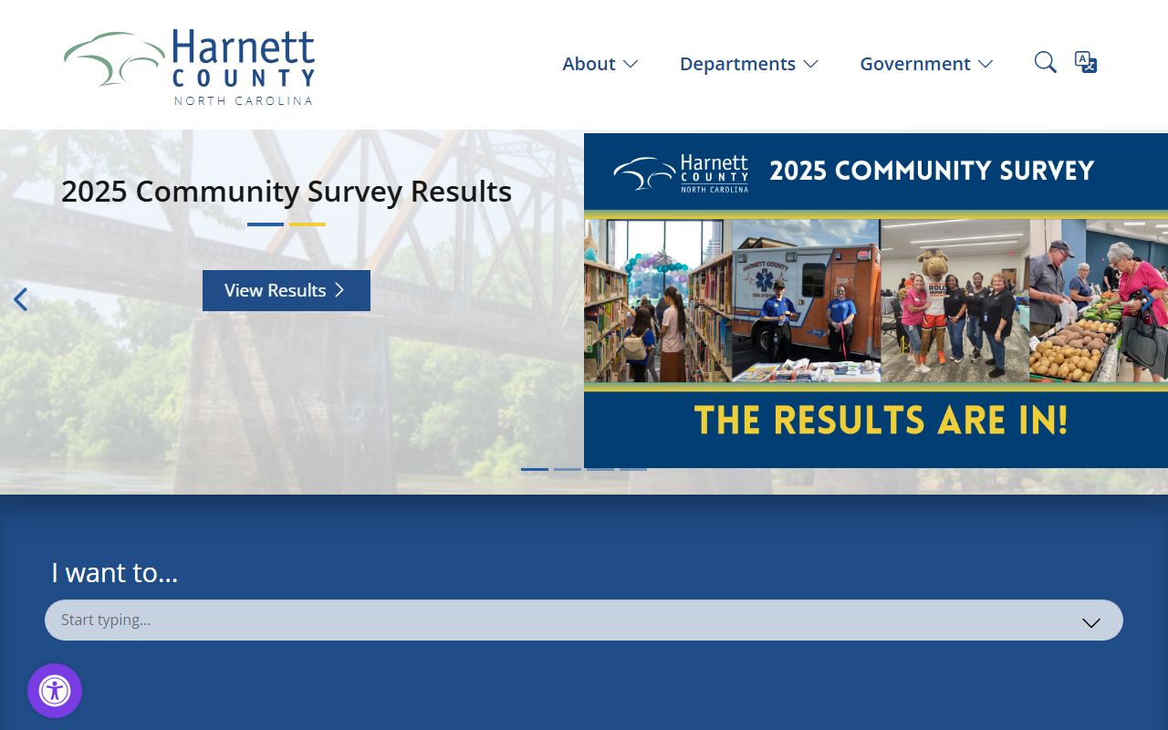 Harnett County government website for property tax records