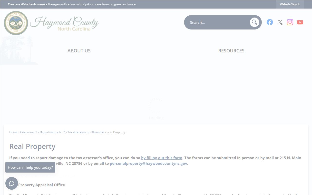 Haywood County real property search for property tax records