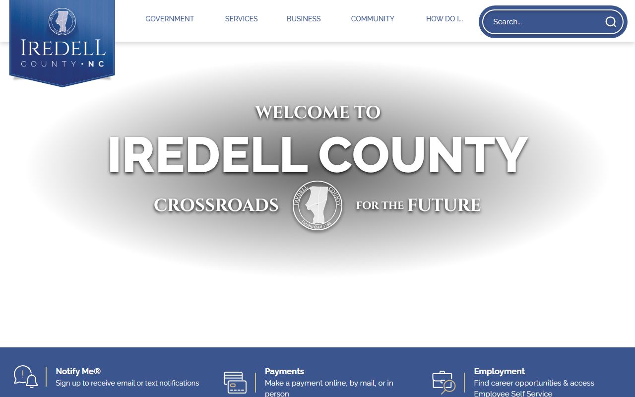Iredell County government website for property tax records