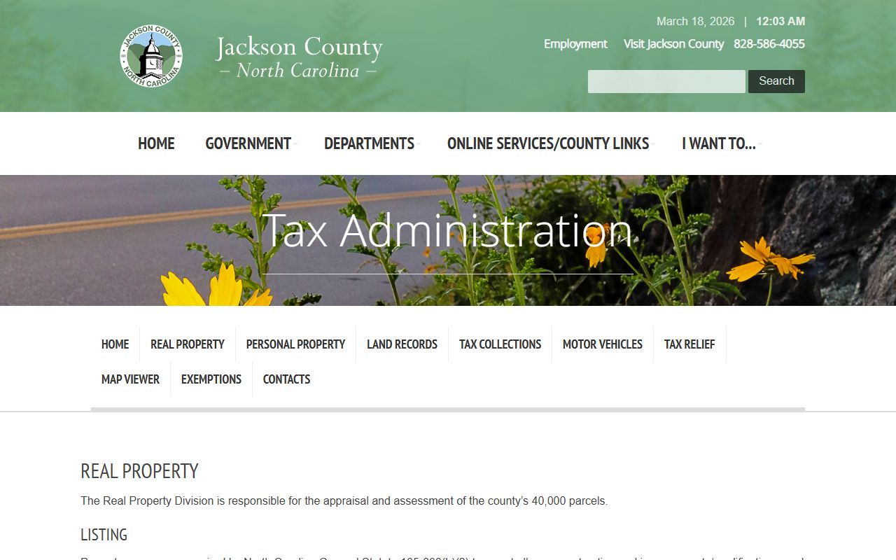 Jackson County real property records for property tax records