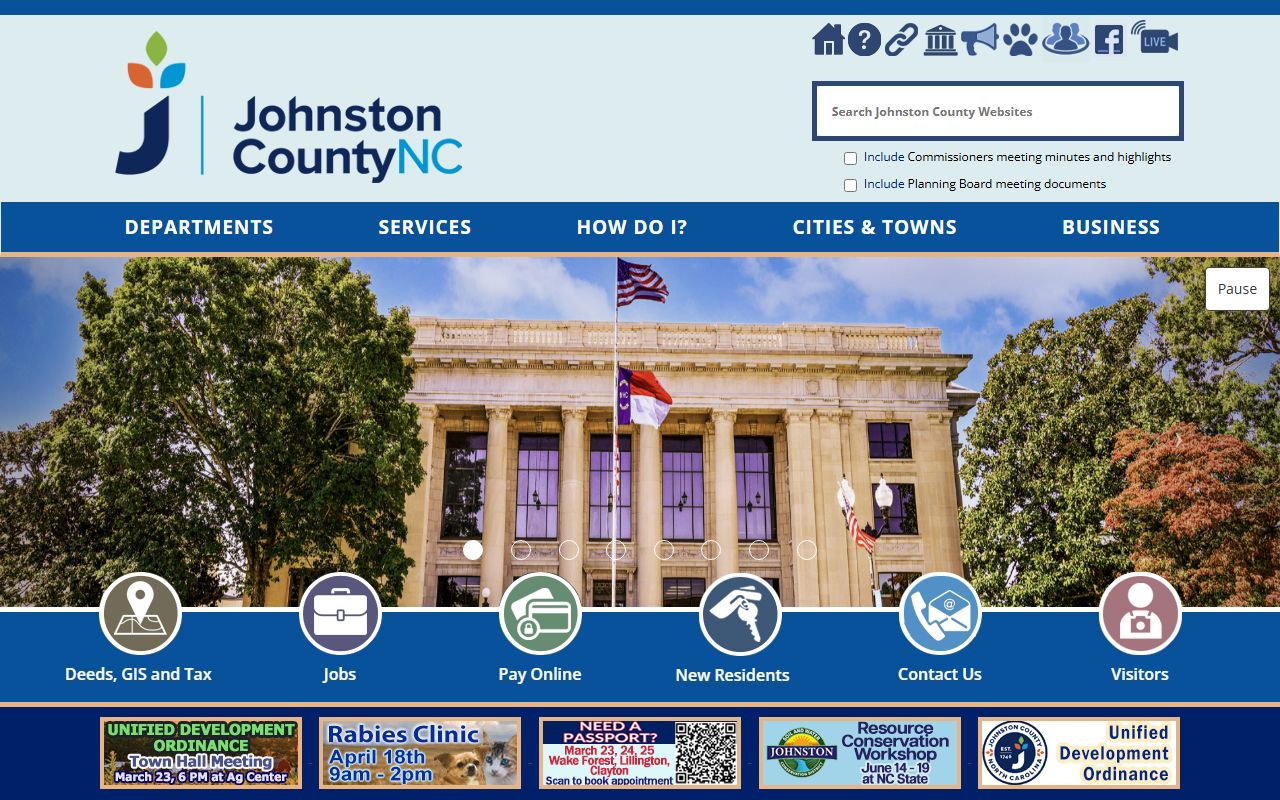 Johnston County government website for property tax records
