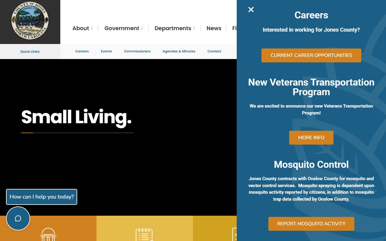 Jones County government website for property tax records