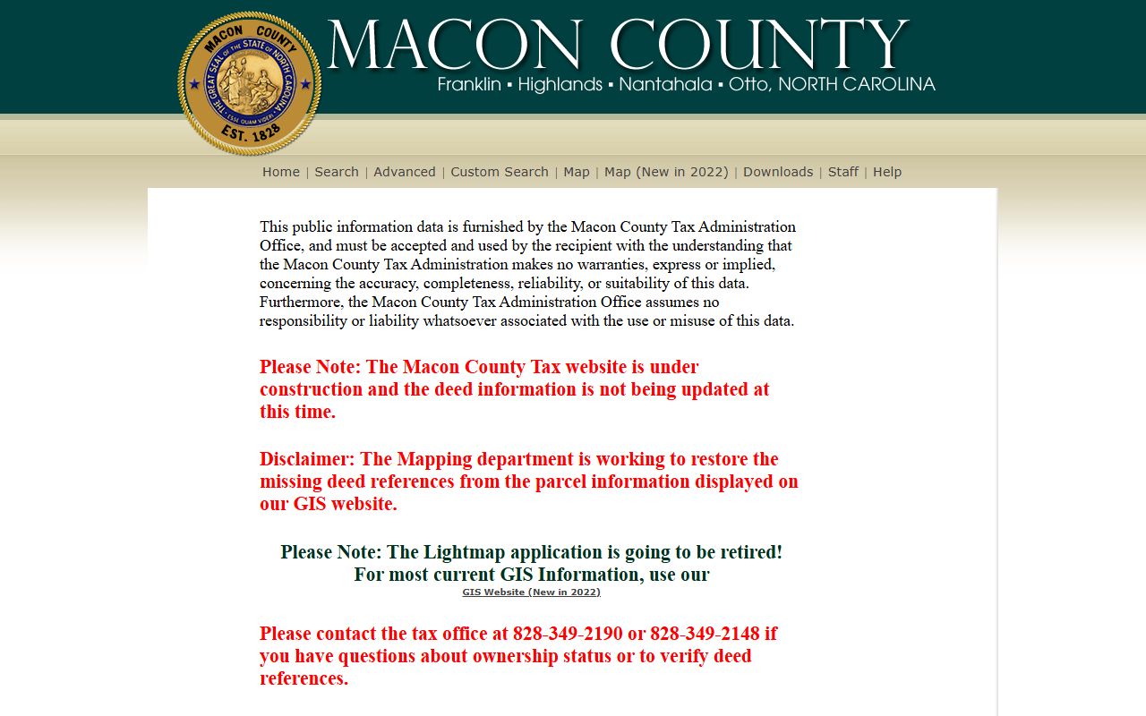 Macon County GIS Lightmap for property tax records