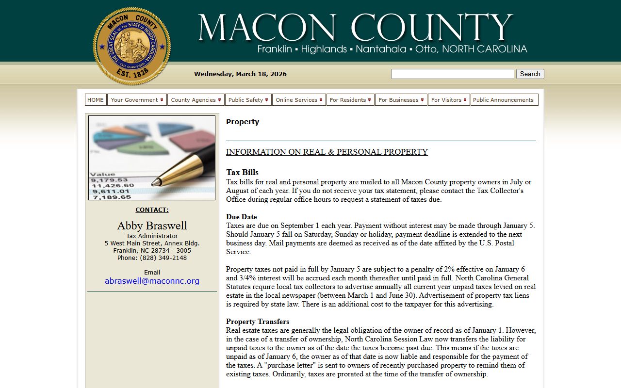 Macon County tax property search for property tax records