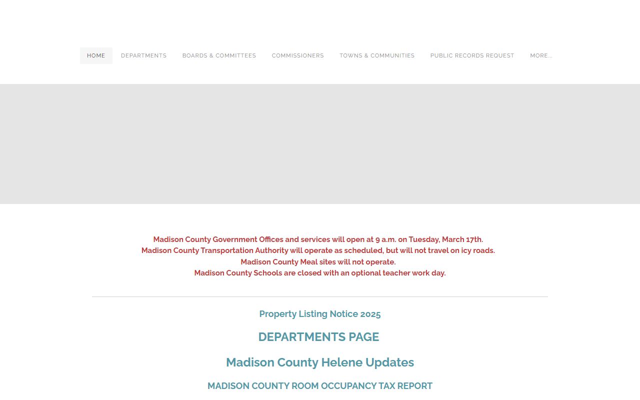 Madison County government website for property tax records