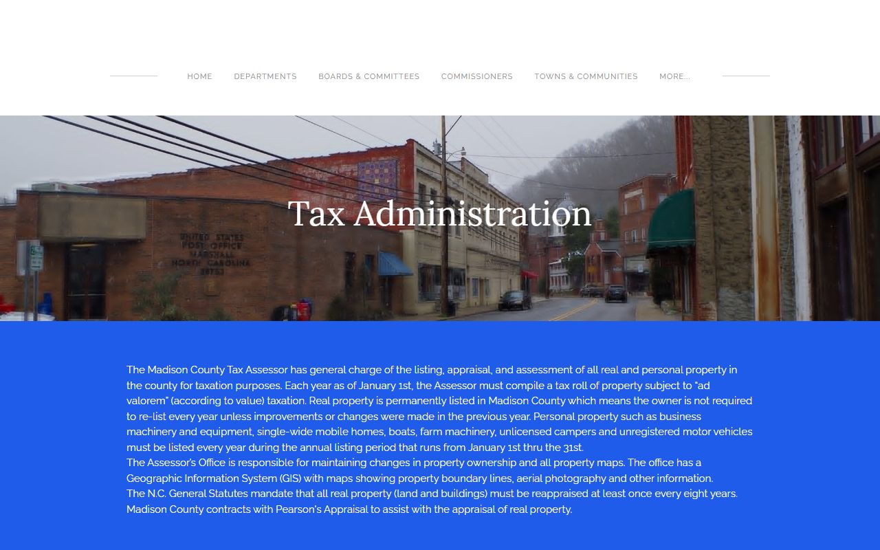 Madison County Tax Assessor website for property tax records
