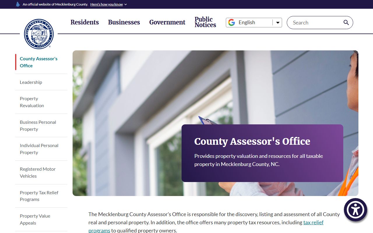 Mecklenburg County Assessor's Office for property tax records