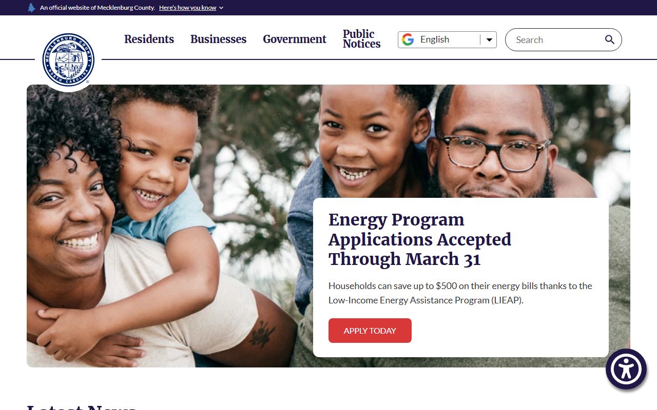 Mecklenburg County government website for property tax records