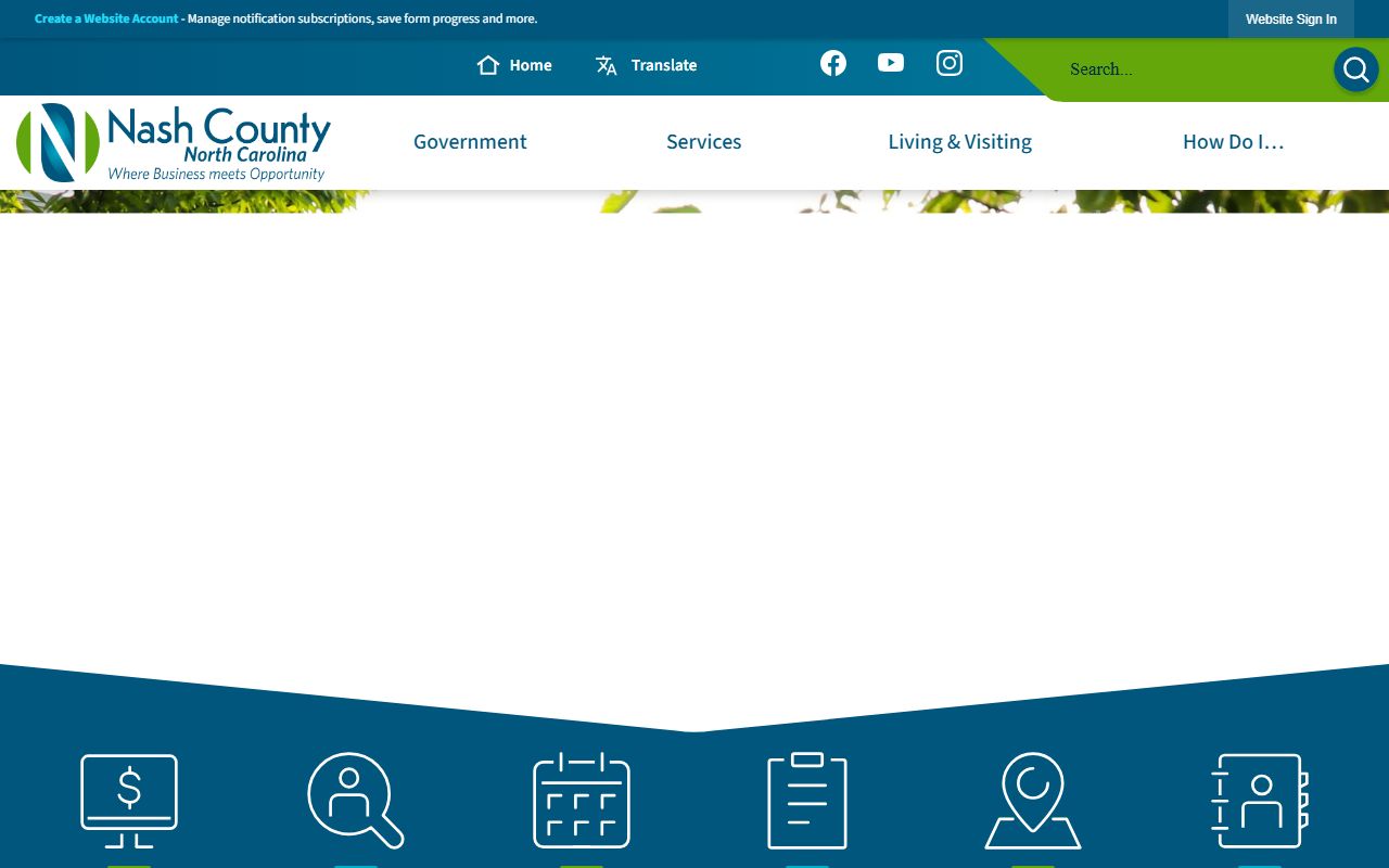 Nash County government website for property tax records