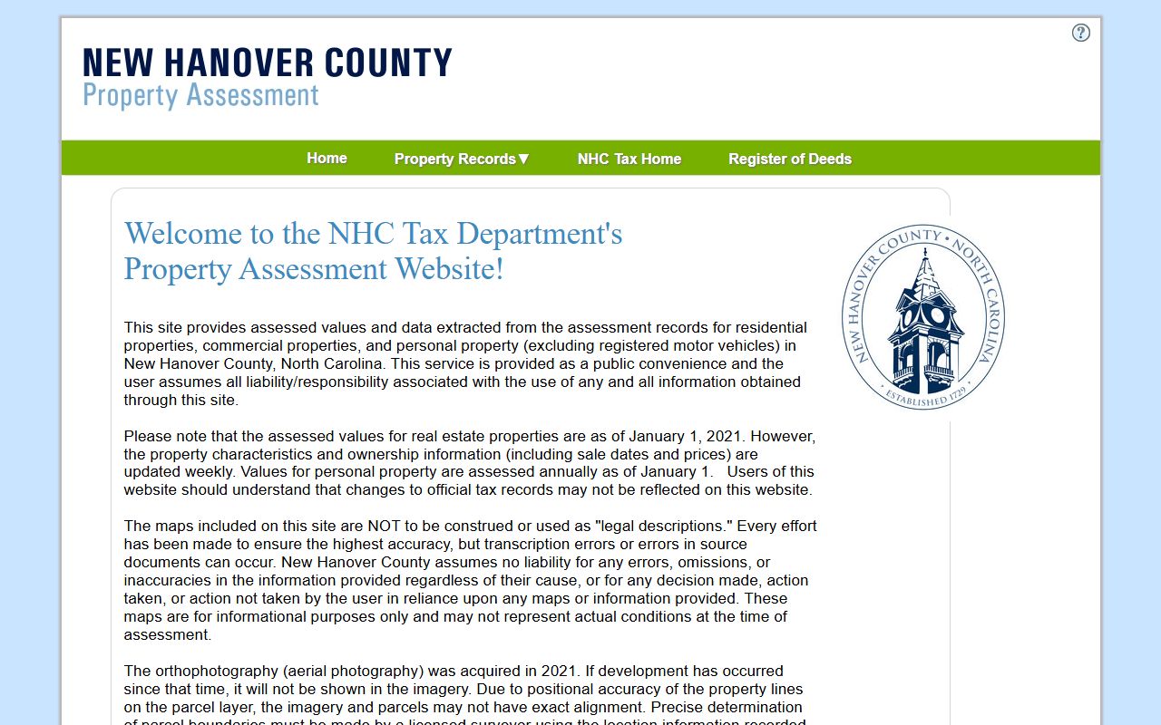 New Hanover County tax office handling Wilmington property tax records