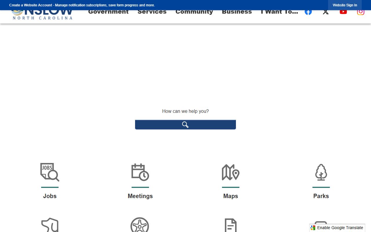 Onslow County government website for property tax records