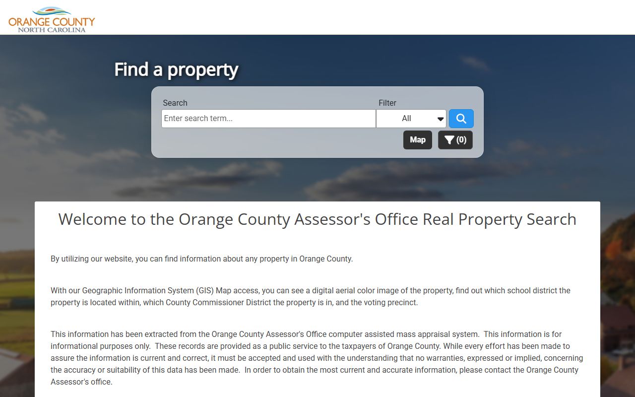 Orange County property search tool for property tax records