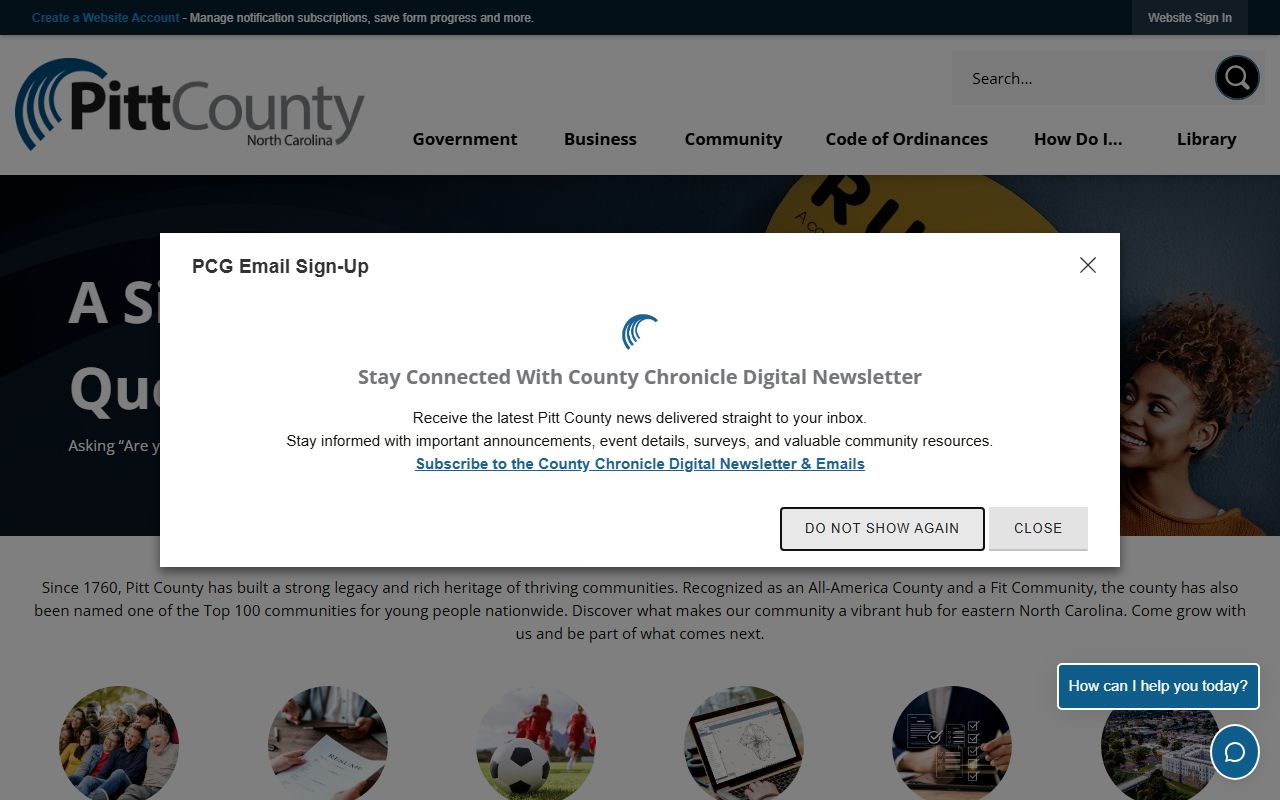 Pitt County government website for property tax records