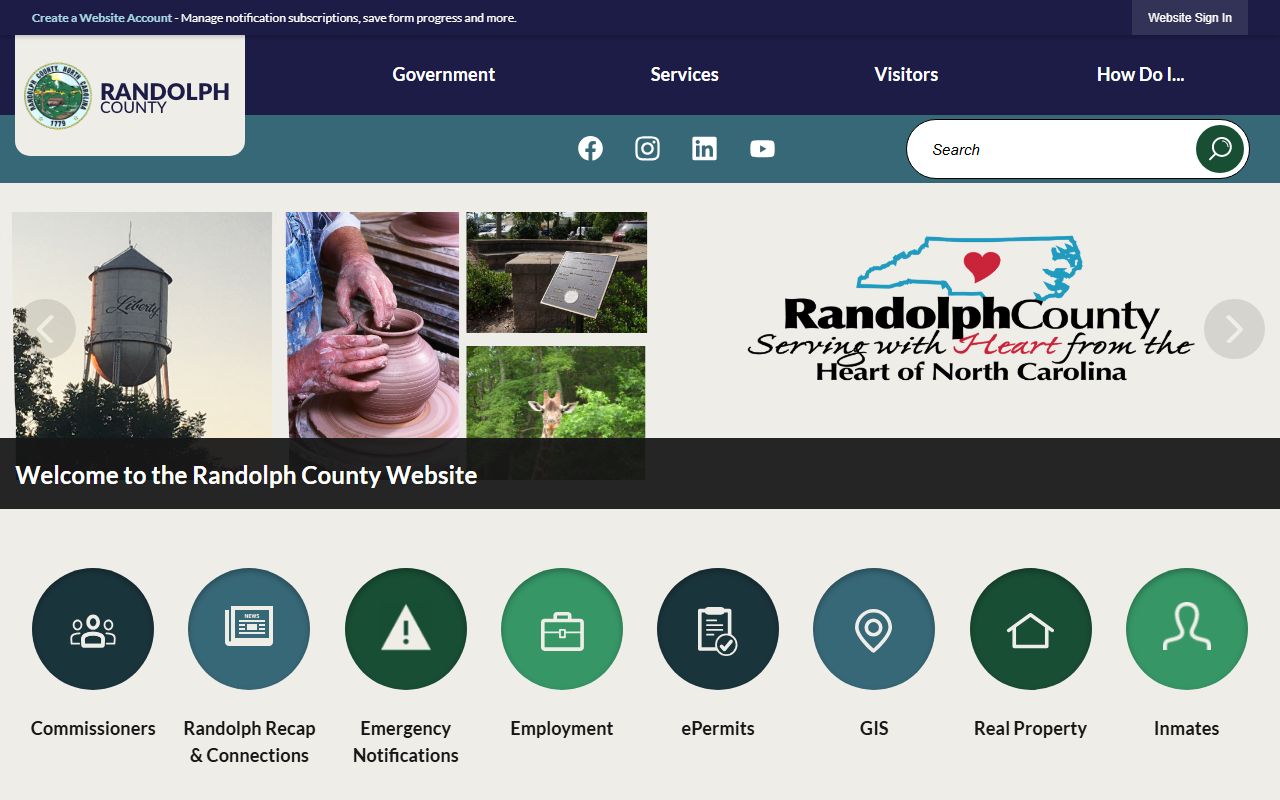 Randolph County government website for property tax records