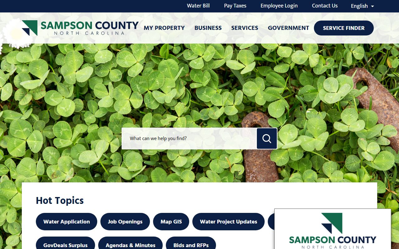 Sampson County government website for property tax records