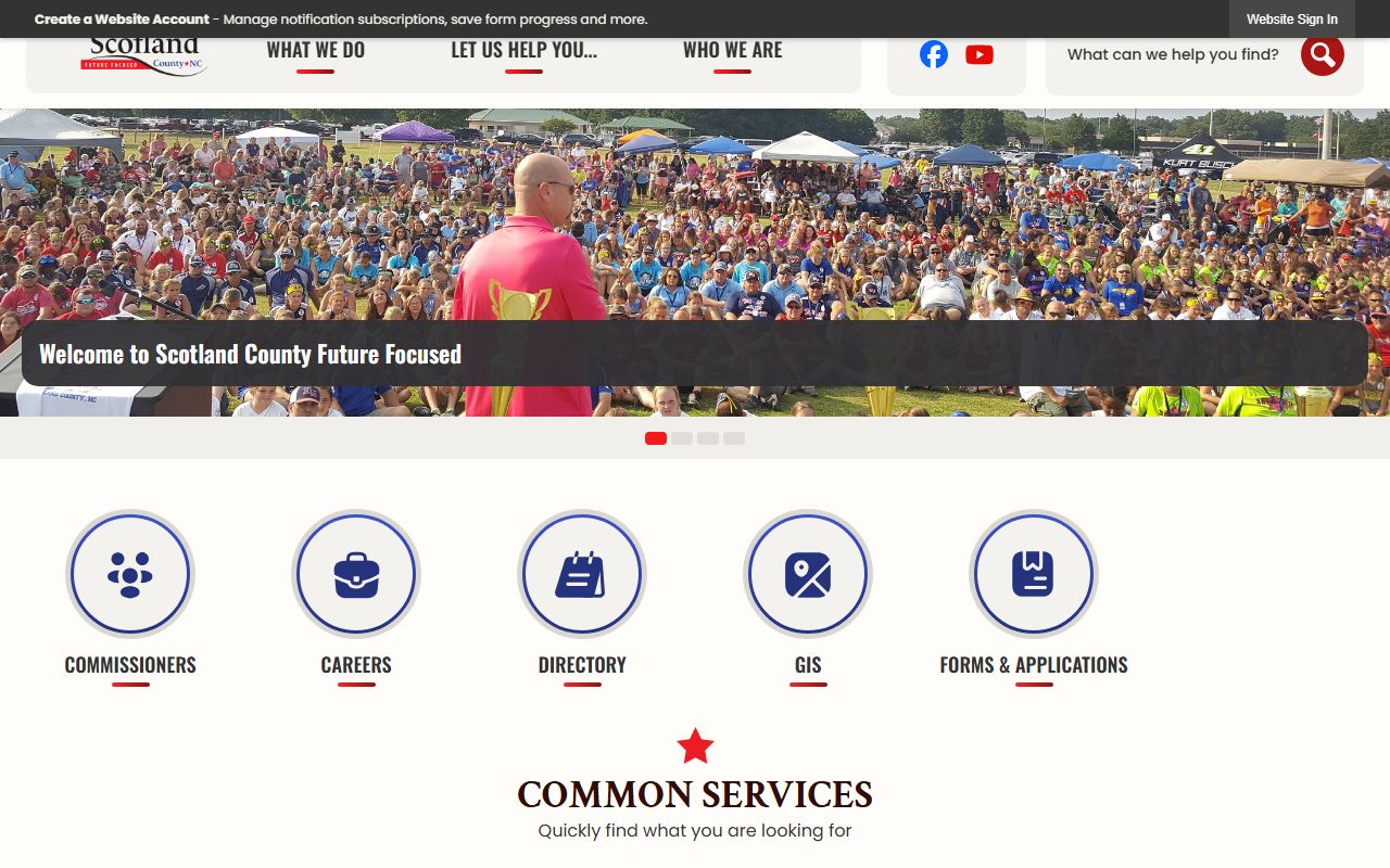 Scotland County government website for property tax records