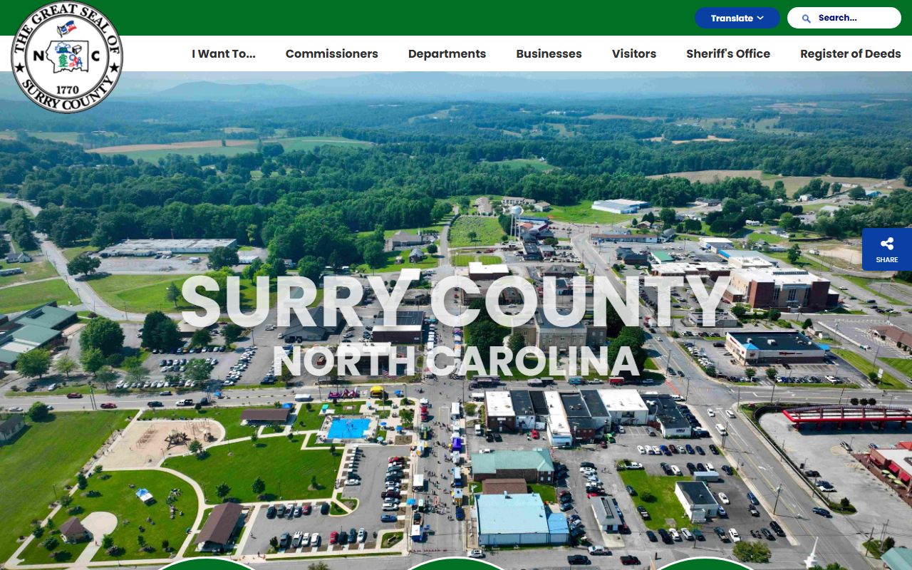 Surry County government website for property tax records