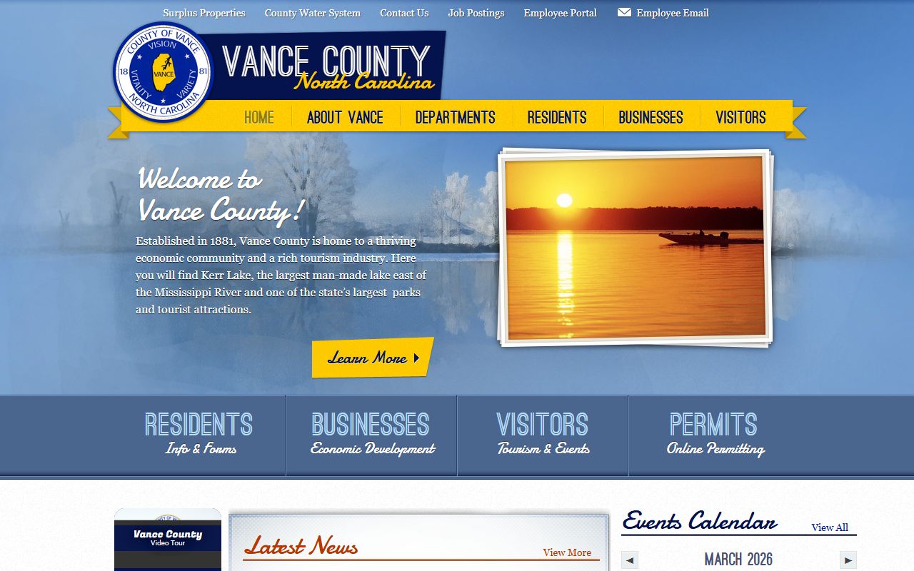 Vance County government website for property tax records