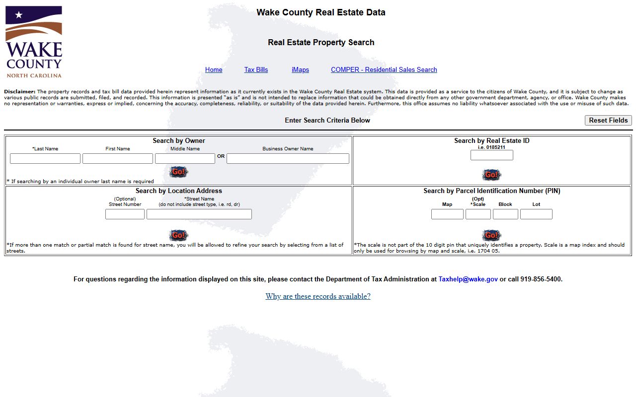 Wake County real estate property records lookup